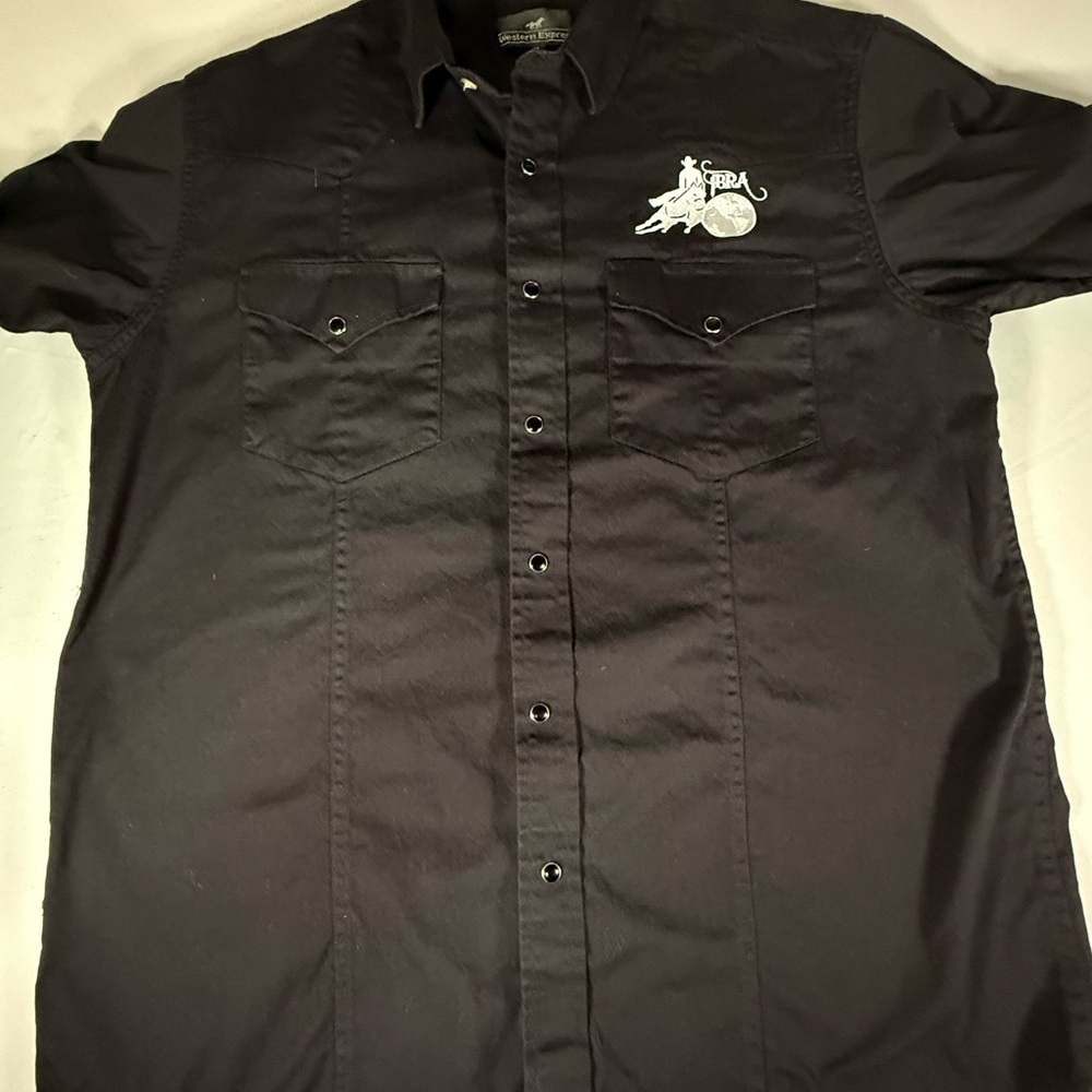 Western Express Pearl Snap Shirt XL Black Rodeo CIBRA Cowboy Western‎ - Picture 4 of 8